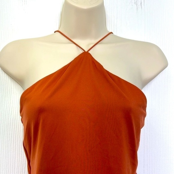 H&M - NWT Brick Red Polyester Jersey Sleeveless Thong Bodysuit Size Medium - Picture 4 of 14